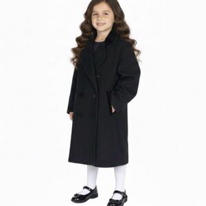 Vintage Braetan Kids Girls Double Breasted Dress Coat Green Size 7